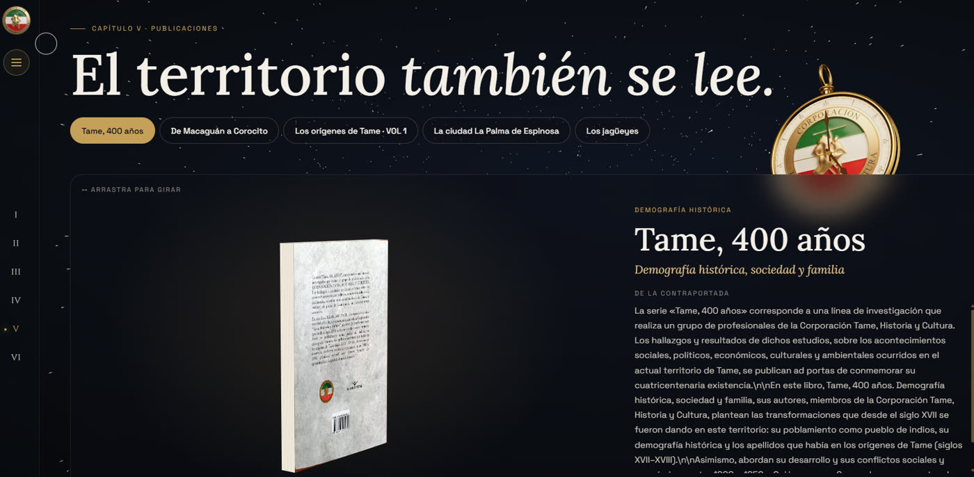 Sección de publicaciones de la Corporación Tame